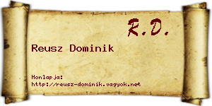 Reusz Dominik névjegykártya